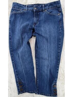 Anne Klein AK Jeans Straight Leg Jeans Waist 29 Size 10 Denim Blue